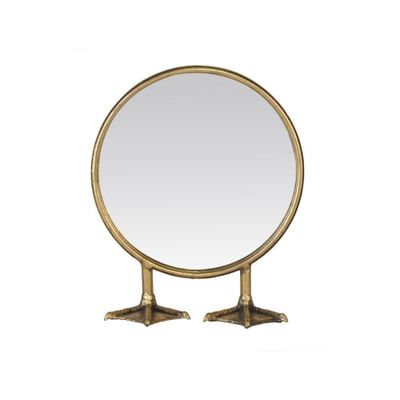 Petit miroir rond sur pied de canard en métal noir D25 | Maisons du Monde