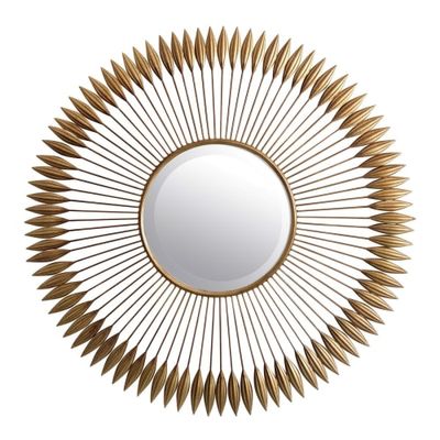 Miroir biseauté pointes en métal or D100 | Maisons du Monde