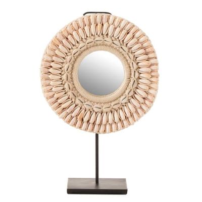 Miroir sur pied coquillages rose clair H41,5cm | Maisons du Monde