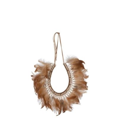 Collier plumes/coquillages rouille | Maisons du Monde