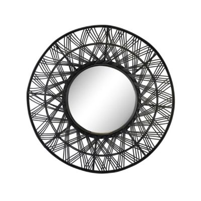 Miroir rond ethnique en Rotin Noir | Maisons du Monde