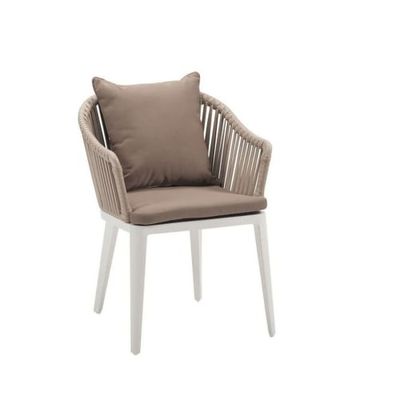Chaise avec coussin taupe | Maisons du Monde