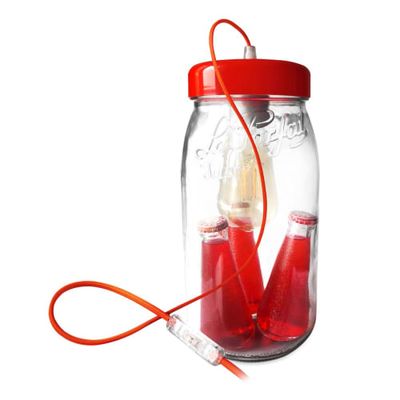 Lampe bocal en verre rouge | Maisons du Monde