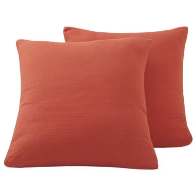 Lot de 2 taies en gaze coton  Terracota 65x65 cm | Maisons du Monde