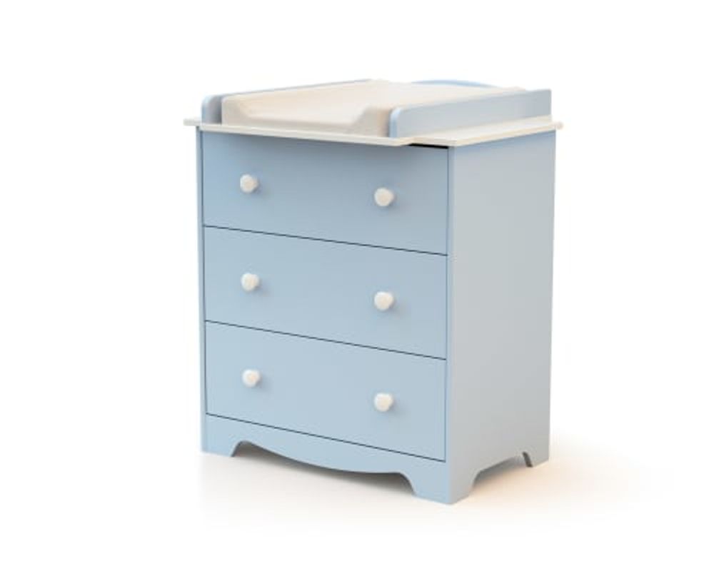 Commode à langer 3 tiroirs - bleu blanc et bleu | Maisons du Monde