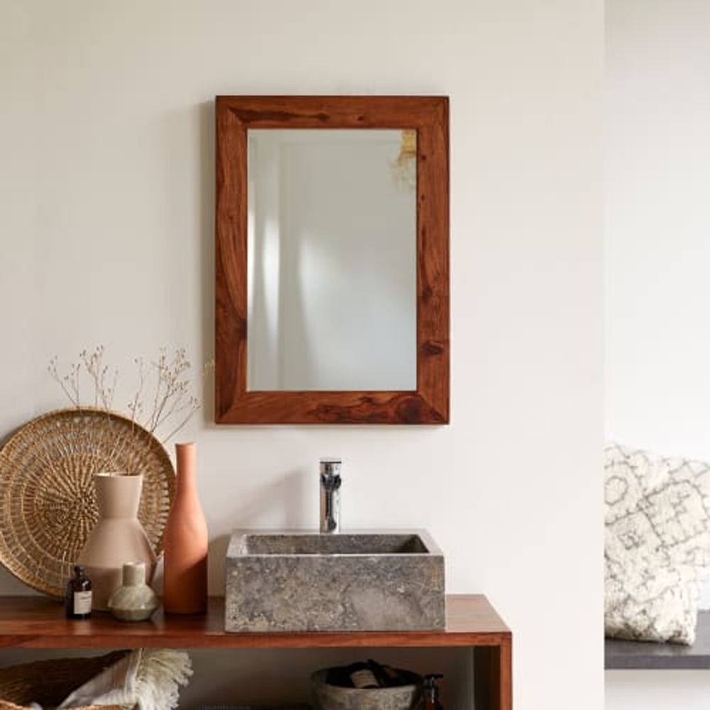 Miroir en palissandre 70x50 cm | Maisons du Monde