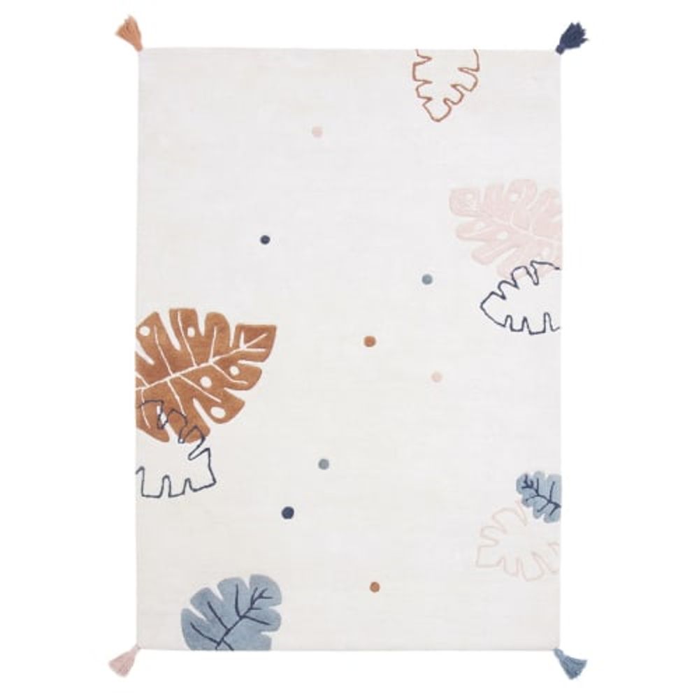 Tapis feuilles en Coton Multicolore | Maisons du Monde