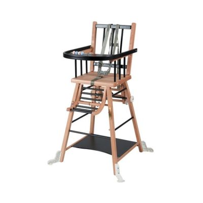 Chaise haute bébé en bois  bicolore noir - 57x95 cm | Maisons du Monde