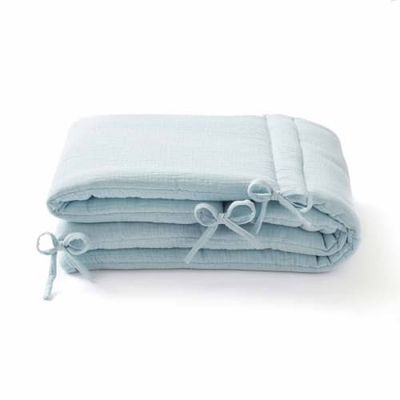 Tour de lit en gaze coton bleu glacier | Maisons du Monde