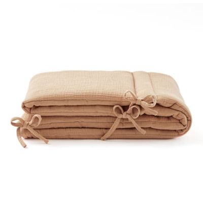 Tour de lit en gaze coton camel | Maisons du Monde