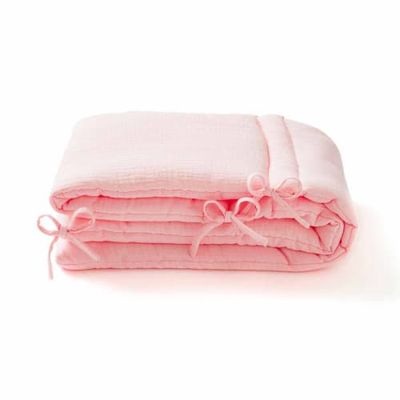 Tour de lit en gaze coton rose blush | Maisons du Monde