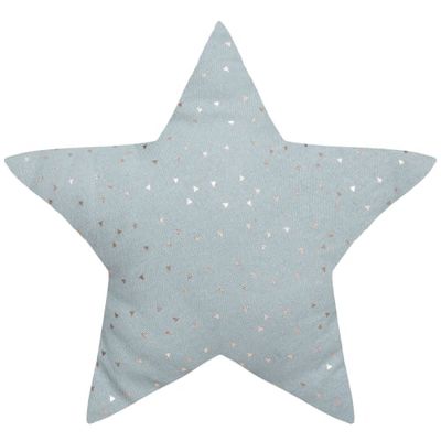 Coussin enfant étoile motifs métallisés Bleu Gris 40x40 | Maisons du Monde