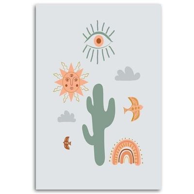 Tableau enfant magical cactus multicolore 40x50 | Maisons du Monde
