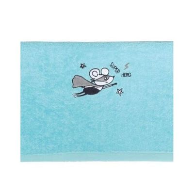 Serviette de toilette enfant coton turquoise 50x90 | Maisons du Monde