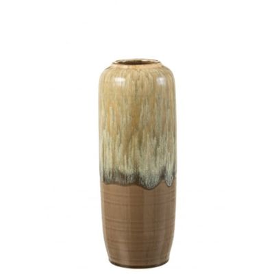 Vase céramique marron/beige H33,5cm | Maisons du Monde