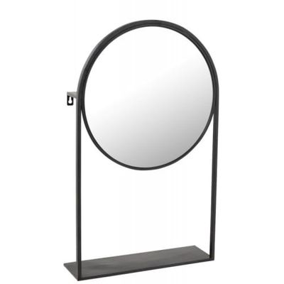 Miroir sur pied métal/verre noir H70cm | Maisons du Monde
