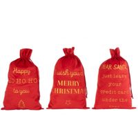 Pochettes Noël anglais velours rouge 80cm - Lot de 3 | Maisons du Monde