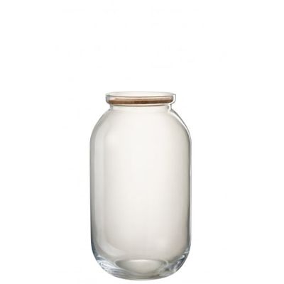Pot décoratif verre/liège transparent H41cm | Maisons du Monde