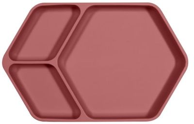 Assiette ventouse carré en silicone vieux rose | Maisons du Monde