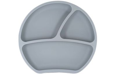 Assiette ventouse en silicone gris foncé | Maisons du Monde