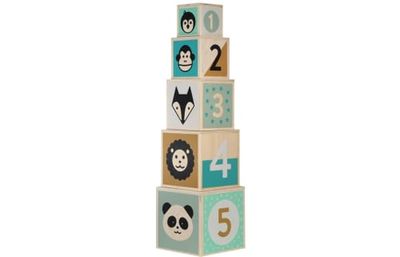 Cubes gigognes avec animaux et chiffres en bois multicolore | Maisons du Monde