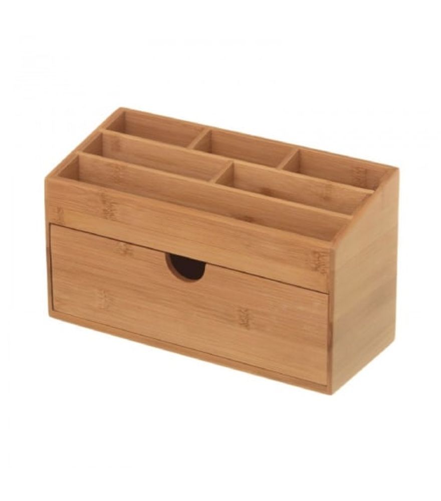 Organiseur rangement maquillage en bambou avec tiroir | Maisons du Monde