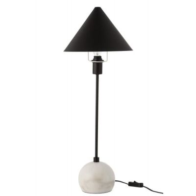 Lampe marbre/métal blanc/noir H64,5cm | Maisons du Monde