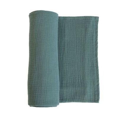 Maxi-lange en gaze de coton vert eucalyptus | Maisons du Monde