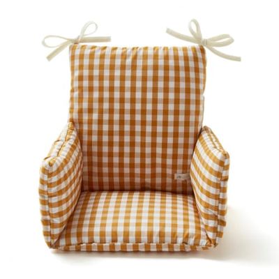 Coussin chaise haute imprimé vichy safran | Maisons du Monde