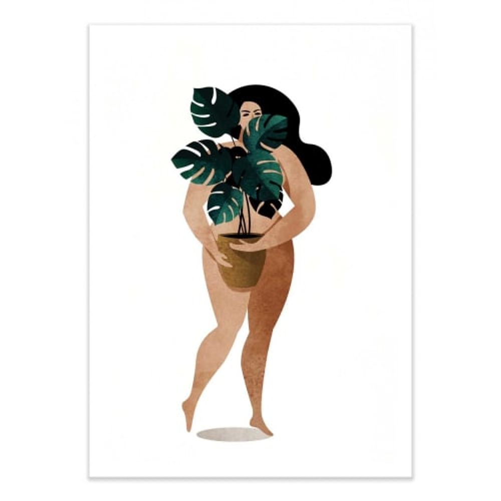 NUDE WITH PLANT - KUBISTIKA -  Affiche d'art 50 x 70 cm | Maisons du Monde