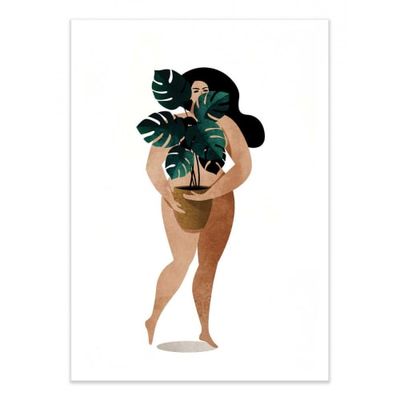 NUDE WITH PLANT - KUBISTIKA -  Affiche d'art 50 x 70 cm | Maisons du Monde