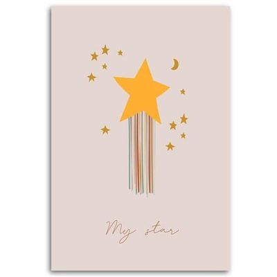 Tableau enfant enchanted star rose 80x120 | Maisons du Monde