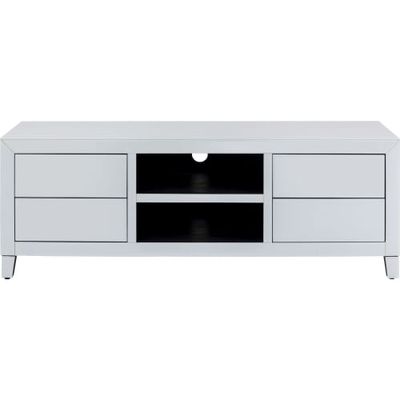 Meuble TV 4 tiroirs en miroir blanc | Maisons du Monde