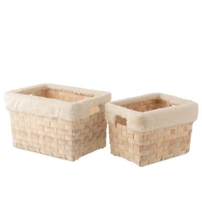 Paniers rectangulaires imitation fourrure rotin - Lot de 2 | Maisons du Monde