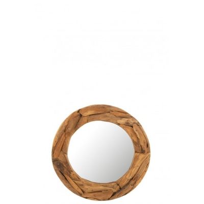 Miroir rond morceaux bois teck naturel D60cm | Maisons du Monde