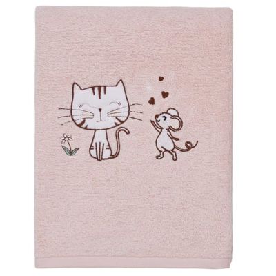 Drap de bain le chat & et la souris Rose Poudre | Maisons du Monde
