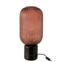 Lampe de table verre rouge et marbre noir | Maisons du Monde