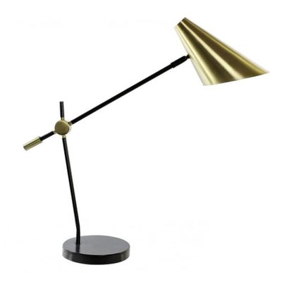Lampe de Bureau Rétro Métal Noir et Doré - H51cm | Maisons du Monde