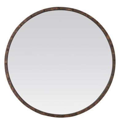 Miroir rond en métal marron  D : 80 cm | Maisons du Monde