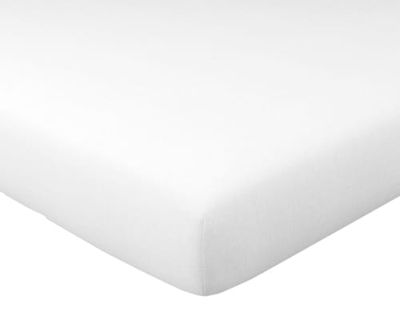 Drap-housse 140x200 blanc en lin lavé | Maisons du Monde