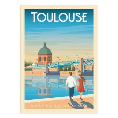Affiche Toulouse  21x29,7 cm | Maisons du Monde
