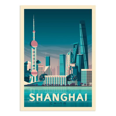 Affiche Shanghai  21x29,7 cm | Maisons du Monde