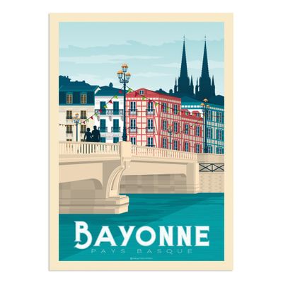 Affiche Bayonne  21x29,7 cm | Maisons du Monde