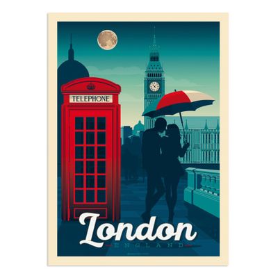 Affiche Londres  21x29,7 cm | Maisons du Monde