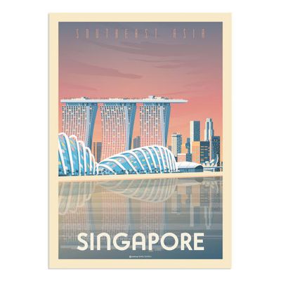 Affiche Singapour  21x29,7 cm | Maisons du Monde