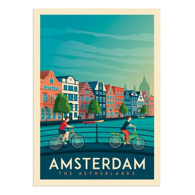 Affiche Amsterdam  21x29,7 cm | Maisons du Monde