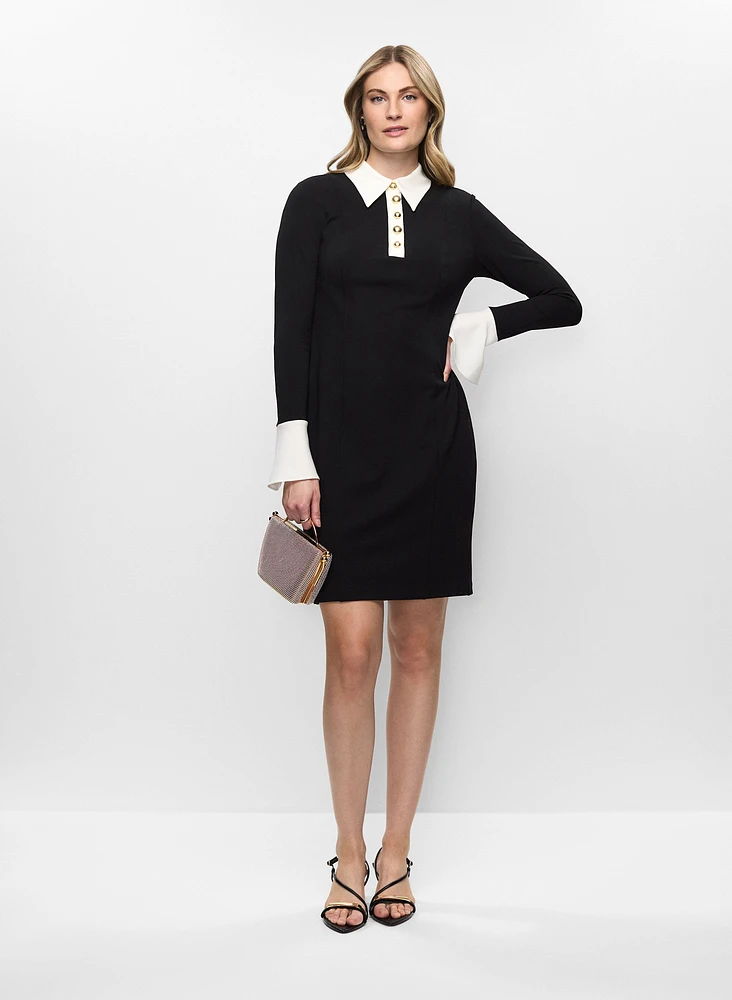 Colour Block Long Sleeve Dress