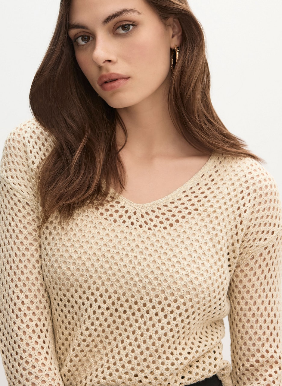 Open-Knit Pull-Over Sweater