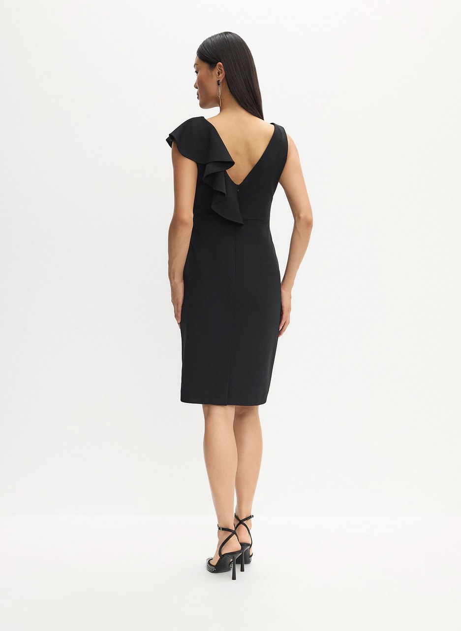 Asymmetric Ruffle Detail Dress