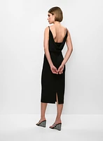 Draped Cowl Back Dress